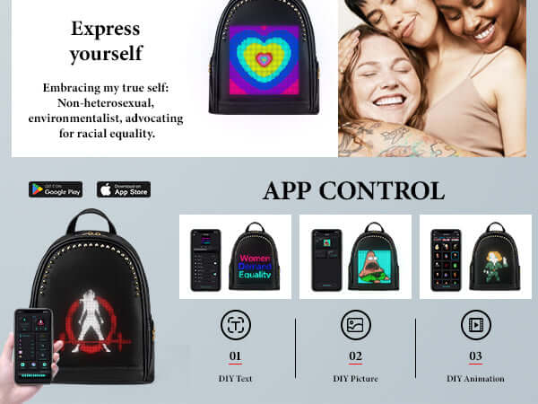 led backpack for female