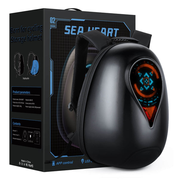 Gelrova Motorcycle LED Backpack - Sea Heart Series - 17" - Black