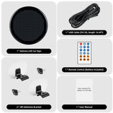 Gelrova LED Car Sign - Car star 5 Daily Version with accessories including remote control, USB cable, brackets, and user manual.