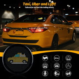 Gelrova LED Car Sign - Car Star 5 Driver Version displayed on a taxi, featuring signals for Uber and Lyft drivers.