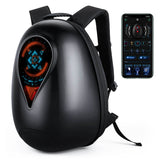 Gelrova Motorcycle LED Backpack - Sea Heart Series with LED display and mobile app control, in black color.