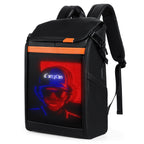 Gelrova LED Backpack – Clash Series 17" with programmable LED display showcasing custom graphics.