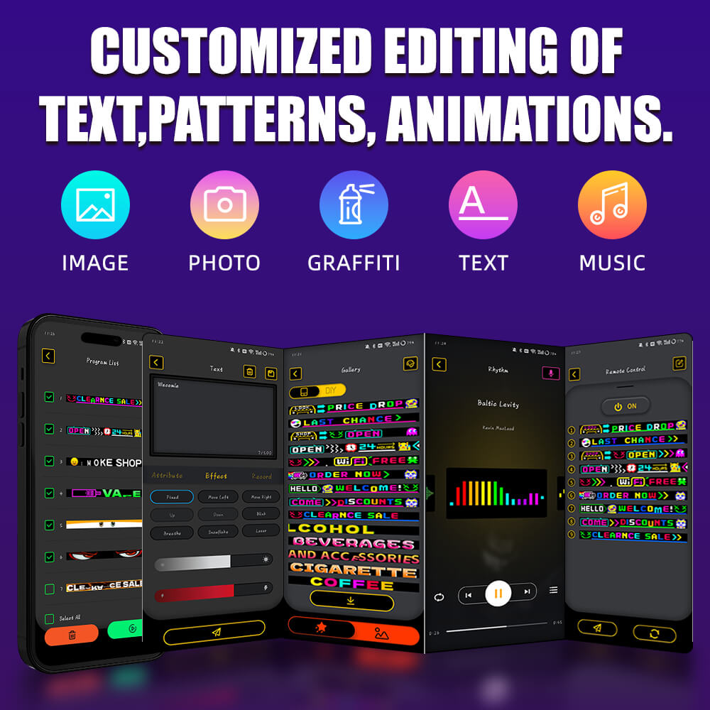 Gelrova Programmable LED Sign – 52"x7.5" Scrolling Display