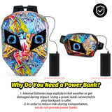 Gelrova LED Motorcycle Backpack Combo – Knight Backpack & Devil Eye Crossbody Bag with power bank connection.