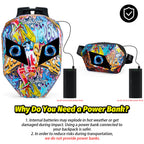 Gelrova LED Motorcycle Backpack Combo – Knight Backpack & Devil Eye Crossbody Bag with power bank connection.