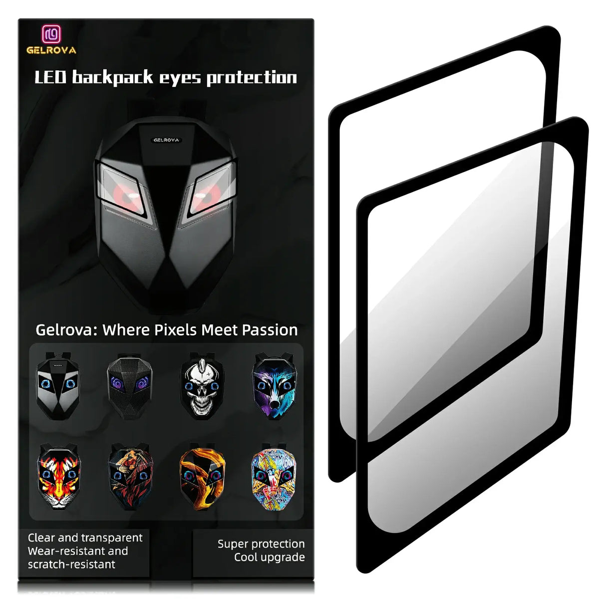 Gelrova Tempered Glass Screen Protector for Knight Series LED Motorcycle Backpack