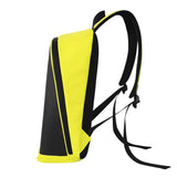 Side view of Gelrova T2 LED Backpack in bright yellow and black, showcasing its sleek design and adjustable straps.