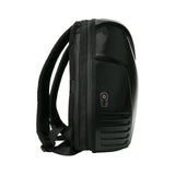 Gelrova Owl Eyes LED Motorcycle Backpack side view showcasing its sleek design and LED power button.