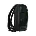 Gelrova Owl Eyes LED Motorcycle Backpack side view showcasing its sleek design and LED power button.