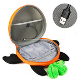 Gelrova Carrot LED Backpack for Kids - Interior view with USB charging and storage features.
