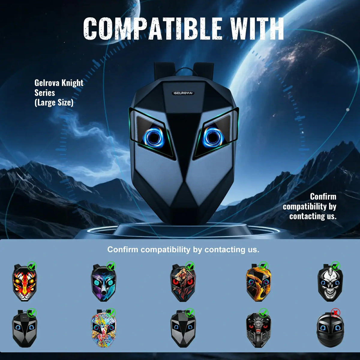 Gelrova Tempered Glass Screen Protector for Knight Series LED Motorcycle Backpack