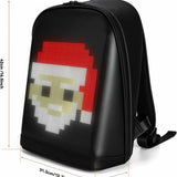 Gelrova T2 LED Backpack featuring customizable Santa design on LED display, perfect for style and safety.