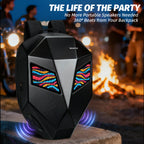 Gelrova LED Motorcycle Backpack - Knight Pro with Speaker 19" features programmable eyes and dual speakers for 360-degree sound.