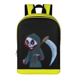 Gelrova T2 LED Backpack displaying a customizable grim reaper design on its LED screen, perfect for style and safety.