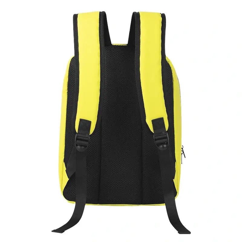 Back view of Gelrova T2 LED Backpack with bright yellow straps for enhanced visibility and styling.