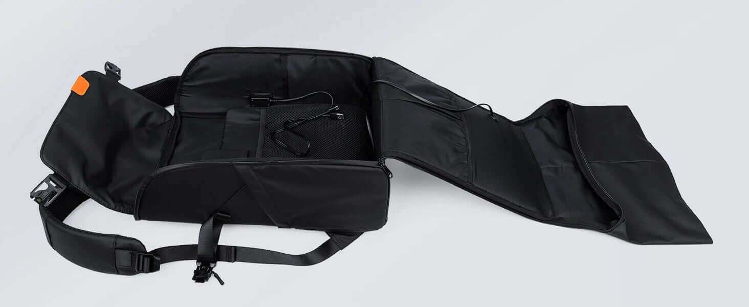 a black led backpack 