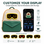 Gelrova Smart LED Display Backpack,T10, Loy APP Bluetooth Custom Text Image Animation LED Display Backpack, Splash Resistant PU Daypack for Adults & Kids,, DIY Customizable Pixel Animation Backpack via Loy APP Bluetooth
