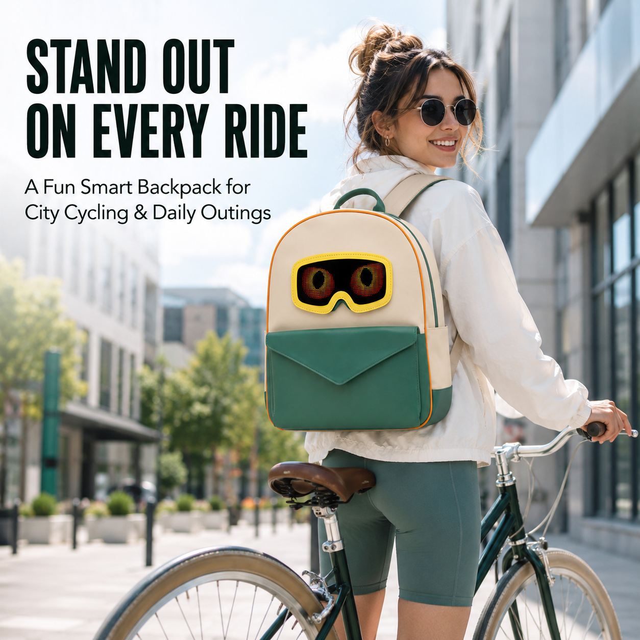 Gelrova Smart LED Display Backpack,T10, Loy APP Bluetooth Custom Text Image Animation LED Display Backpack, Splash Resistant PU Daypack for Adults & Kids,, DIY Customizable Pixel Animation Backpack via Loy APP Bluetooth