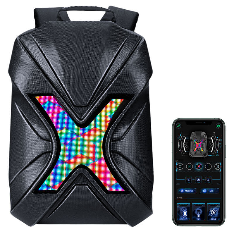 Gelrova LED Motorcycle Backpack – X Series features a hard-shell design and dynamic LED display with app control.