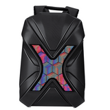 Gelrova LED Motorcycle Backpack – X Series with unique hard-shell design and vibrant X-shaped LED display.