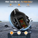 CPSC certified programmable LED bike helmet demonstrating high-impact EPS foam protection for safe cycling.