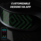 Detail of the Shining Glasses App interface showing customizable DIY patterns on Gelrova RGB programmable LED glasses.