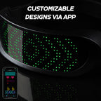 Detail of the Shining Glasses App interface showing customizable DIY patterns on Gelrova RGB programmable LED glasses.