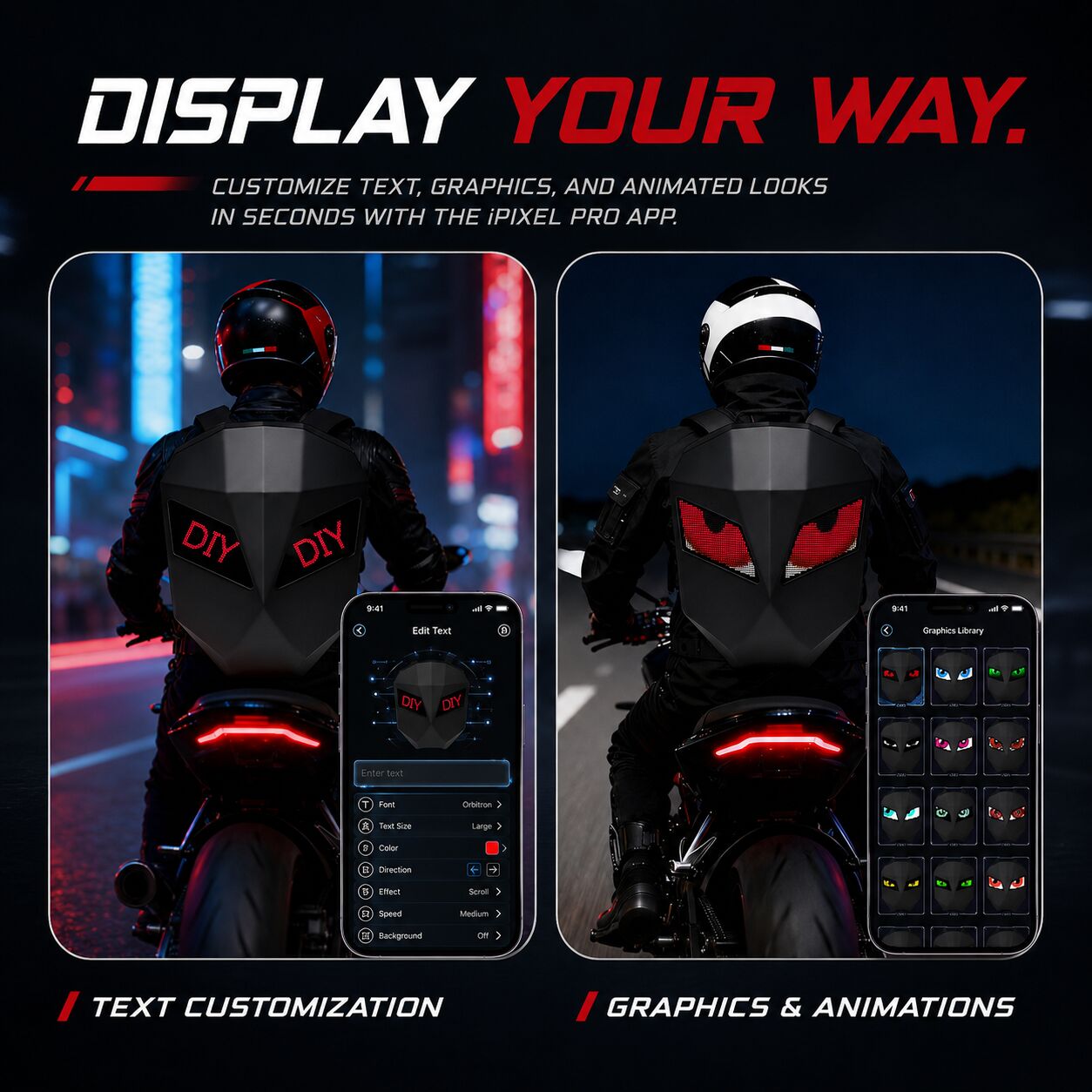 Gelrova LED Motorcycle Backpack – Steel Warrior Series