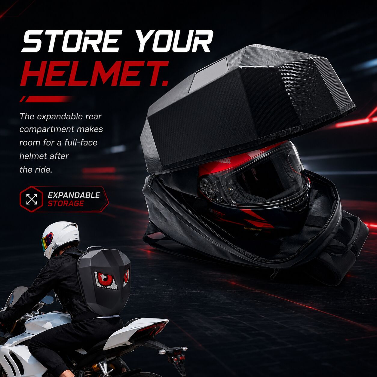 Gelrova LED Motorcycle Backpack – Steel Warrior Series