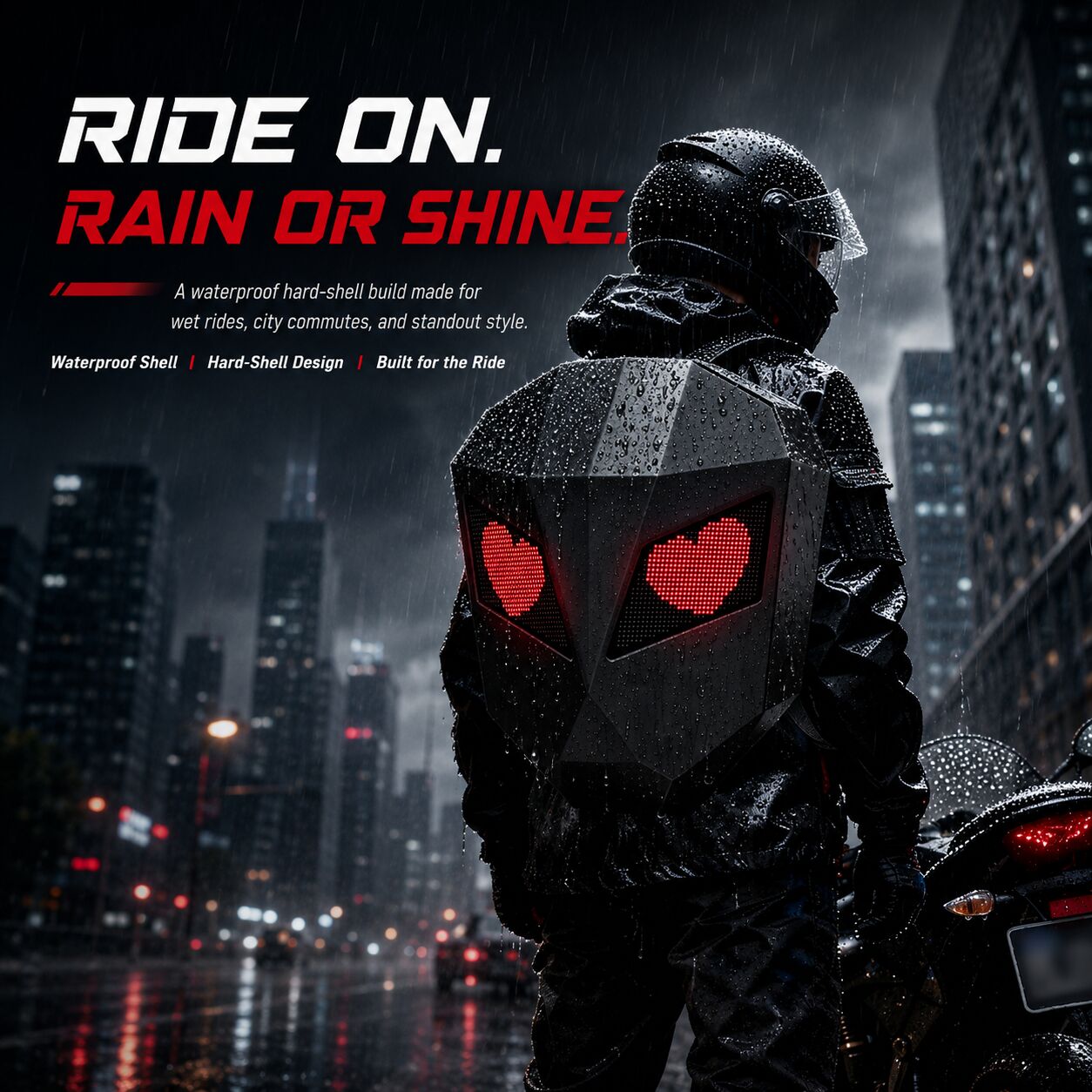 Gelrova LED Motorcycle Backpack – Steel Warrior Series