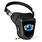 Gelrova LED Pixel Art Motorcycle Leg Bag with customizable LED display in stylish design.