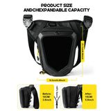 Gelrova LED Pixel Art Motorcycle Leg Bag showing product size and expandable capacity with dimensions displayed.