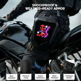 Gelrova LED Pixel Art Motorcycle Leg Bag showcasing customizable LED display and rugged features.