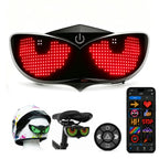 Led Eye Bike Tail Light with APP & Remote Control, Programmable LED Bicycle Rear Light Custom Text/Images, USB Rechargeable Cycling Safety Light with Turn Signals for Helmet & Seatpost