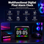 Pixel Art Display, 32x32 LED Display Digital Picture Frame with App Control & Bluetooth, Programmable Animation Alarm Clock Desk Decor for Gaming Room