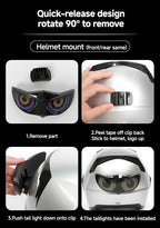 Led Eye Bike Tail Light with APP & Remote Control, Programmable LED Bicycle Rear Light Custom Text/Images, USB Rechargeable Cycling Safety Light with Turn Signals for Helmet & Seatpost