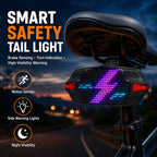 Smart Bike Tail Light with Remote Control, Brake Sensing Turn Signals, Bluetooth App DIY LED Matrix Display, USB-C Rechargeable Bicycle Rear Light for Night Riding, Road Cycling, Mountain Bike