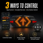 Smart Bike Tail Light with Remote Control, Brake Sensing Turn Signals, Bluetooth App DIY LED Matrix Display, USB-C Rechargeable Bicycle Rear Light for Night Riding, Road Cycling, Mountain Bike