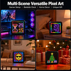 Pixel Art Display, 32x32 LED Display Digital Picture Frame with App Control & Bluetooth, Programmable Animation Alarm Clock Desk Decor for Gaming Room