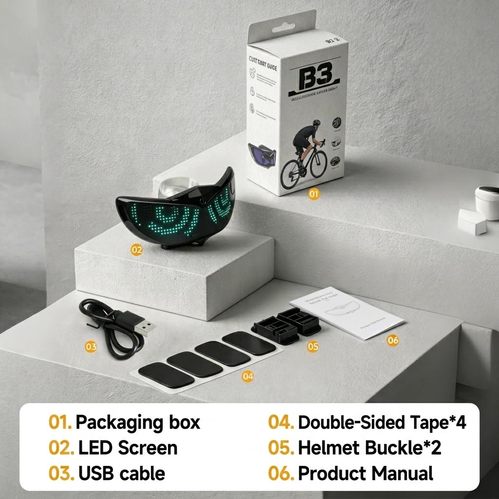 Led Eye Bike Tail Light with APP & Remote Control, Programmable LED Bicycle Rear Light Custom Text/Images, USB Rechargeable Cycling Safety Light with Turn Signals for Helmet & Seatpost