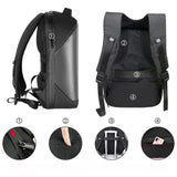 Gelrova LED backpack with waterproof zipper, breathable padding, and hidden back pocket