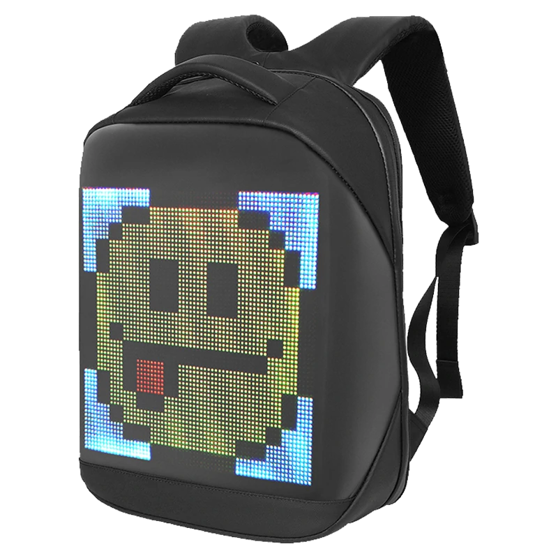 Gelrova LED Backpack City Series 17" with customizable pixel art display and emoji design, made from durable materials.