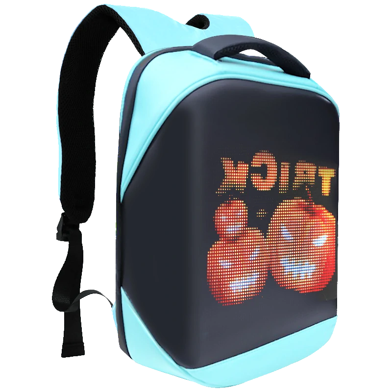 Gelrova LED Backpack City Series 17" with customizable Halloween display, featuring pumpkins and the word 'TRICK'.