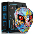 Gelrova LED Motorcycle Backpack - Knight Series with customizable LED eyes and graffiti design