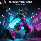 Gelrova Programmable Edition Light Up Mask in music rhythm mode at a lively dance event.