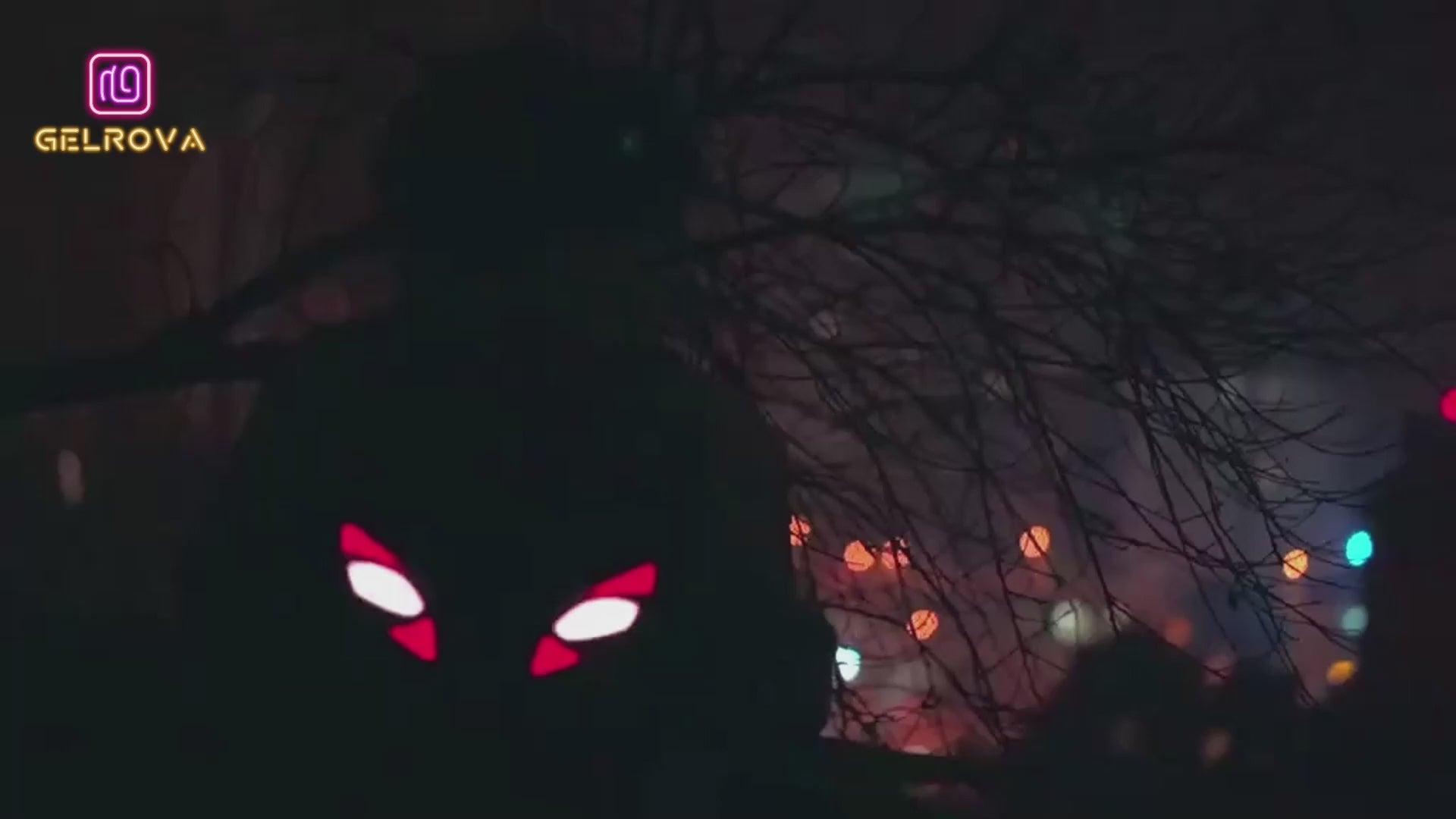 An action-packed unboxing and demo video of the Gelrova Knight Series LED motorcycle backpack, highlighting its hard-shell design, capacity to hold a laptop and full-face helmet, and customizable glowing Devil Eyes during a night ride.