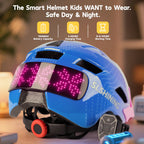  USB-C rechargeable kids LED bike helmet featuring a 1500mAh battery, providing 8 to 12 hours of fun light shows.
