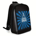 Gelrova T2 LED Backpack – 16.5" with customizable LED display showing a blue starburst design.