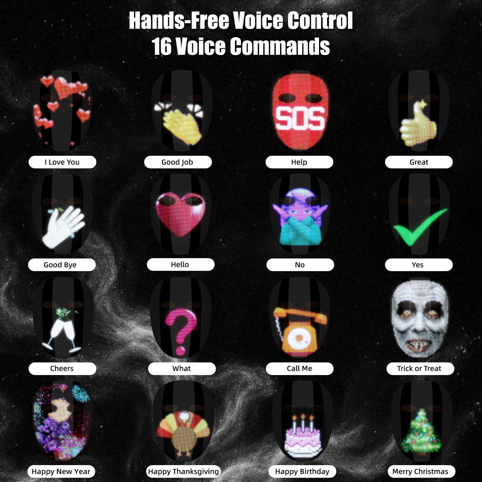 Hands-Free Voice Control for Gelrova CyberFace X - 16 Voice Commands for Interactive Features