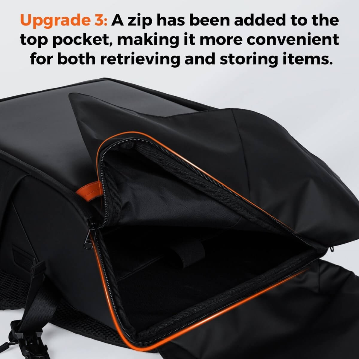 Gelrova LED Backpack – Clash Series 17" top pocket with upgraded zip for easy access